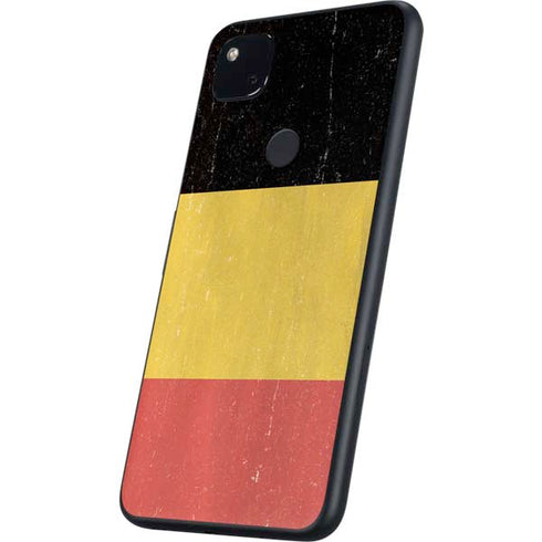 Belgium Flag Distressed Google Pixel 4a Skin